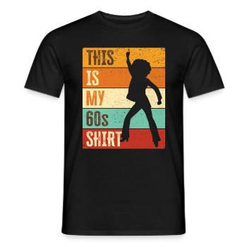 Costume de fête des années 60 des années soixante des années 1960 - T-shirt homme - noir - Devant - AI Model Male 178 light (178cm)