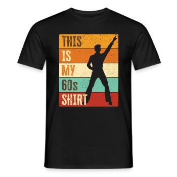 Costume de fête des années 60 des années soixante des années 1960 - T-shirt homme - noir - Devant - AI Model Male 178 light (178cm)