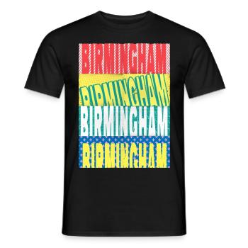 Birmingham Angleterre UK City Font Skyline Accueil - T-shirt homme - noir - Devant - AI Model Male 178 light (178cm)