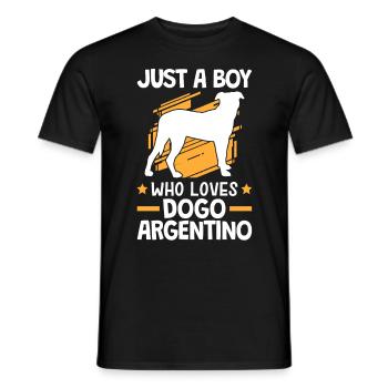 Seulement un garçon qui aime Dogo Argentino - T-shirt homme - noir - Devant - AI Model Male 178 light (178cm)
