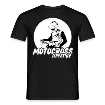 Motocross/enduro/freestyle mx/dirt bike rétro - T-shirt homme - noir - Devant - AI Model Male 178 light (178cm)