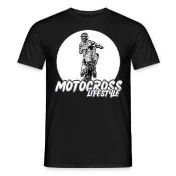 Motocross/enduro/freestyle mx/dirt bike rétro - T-shirt homme - noir - Devant - AI Model Male 178 light (178cm)