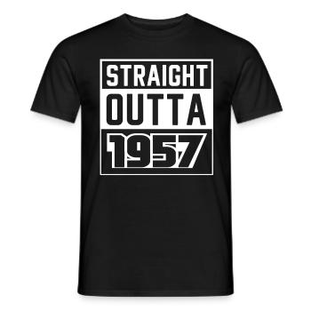 Straight Outta 1957 Geburtstag 1957 Geboren 1957 - Männer T-Shirt - Schwarz - Vorne - AI Model Male 178 light (178cm)