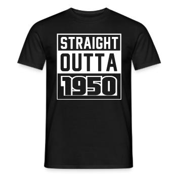 Straight Outta 1950 Geburtstag 1950 Geboren 1950 - Männer T-Shirt - Schwarz - Vorne - AI Model Male 178 light (178cm)