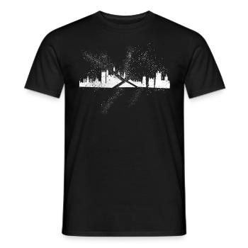 Cambridge Angleterre UK City Skyline Grunge Splash - T-shirt homme - noir - Devant - AI Model Male 178 light (178cm)