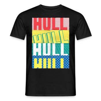 Hull Angleterre UK City Font Skyline Accueil - T-shirt homme - noir - Devant - AI Model Male 178 light (178cm)