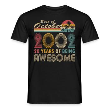 20ème anniversaire millésime 2002 Best of 2002 - T-shirt homme - noir - Devant - AI Model Male 178 light (178cm)