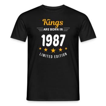 Kings SIND 1987 GEBOREN - Männer T-Shirt - Schwarz - Vorne - AI Model Male 178 light (178cm)