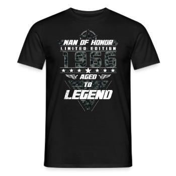 Man of Honor Year of Birth 1966 Camouflage Gift - Men's T-Shirt - black - Front - AI Model Male 178 light (178cm)