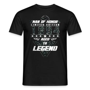 Man of Honor Year of Birth 1984 Camouflage Gift - Men's T-Shirt - black - Front - AI Model Male 178 light (178cm)