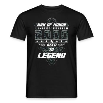Man of Honor Year of Birth 2000 Camouflage Gift - Men's T-Shirt - black - Front - AI Model Male 178 light (178cm)