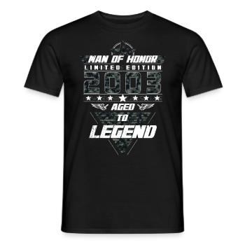 Man of Honor Year of Birth 2003 Camouflage Gift - Men's T-Shirt - black - Front - AI Model Male 178 light (178cm)