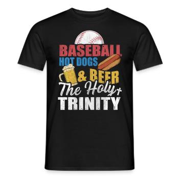 Hot-dogs de baseball et bière The Holy Trinity Baseball - T-shirt homme - noir - Devant - AI Model Male 178 light (178cm)