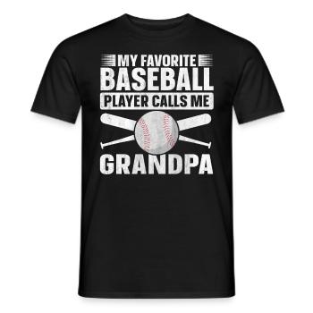 Mon joueur de baseball préféré m’appelle grand-père - T-shirt homme - noir - Devant - AI Model Male 178 light (178cm)