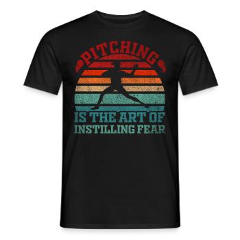 Pitching Is The Art of Instilling Fear Baseball - Männer T-Shirt - Schwarz - Vorne - AI Model Male 178 light (178cm)