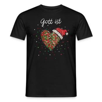 Gott ist Liebe Christ Weihnachtsfeier Wichteln - Männer T-Shirt - Schwarz - Vorne - AI Model Male 178 light (178cm)