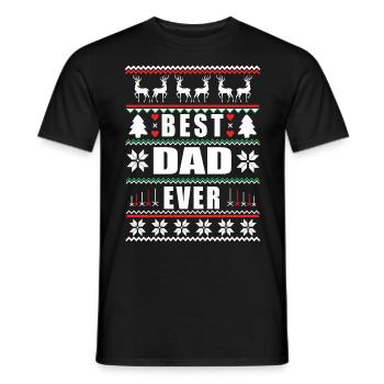 Drôle de Noël moche Meilleur père de tous les temps - T-shirt homme - noir - Devant - AI Model Male 178 light (178cm)