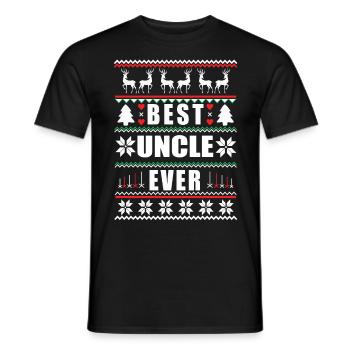 Funny Ugly Christmas Best Uncle Ever - Männer T-Shirt - Schwarz - Vorne - AI Model Male 178 light (178cm)