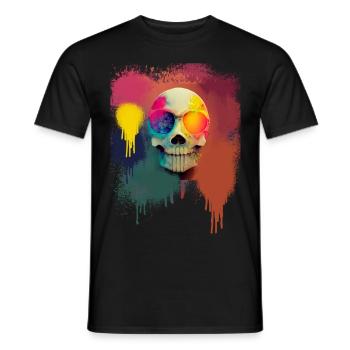 rainbow skull - T-shirt homme - noir - Devant - AI Model Male 178 light (178cm)