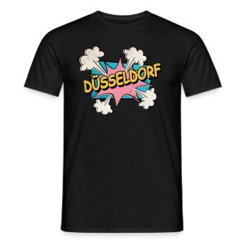 Dusseldorf Germany City Font Pop Art Comic - Men's T-Shirt - black - Front - AI Model Male 178 light (178cm)