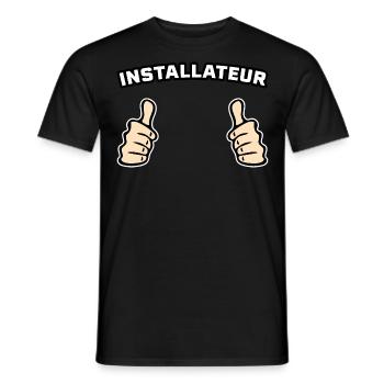 Installateur Beruf Geschenkidee - Männer T-Shirt - Schwarz - Vorne - AI Model Male 178 light (178cm)