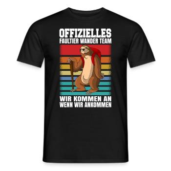 Faultier Wanderteam Wandern Geschenk - Männer T-Shirt - Schwarz - Vorne - AI Model Male 178 light (178cm)