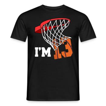 Ich Bin 13 Basketball 13. Geburtstag Basketballer - Männer T-Shirt - Schwarz - Vorne - AI Model Male 178 light (178cm)