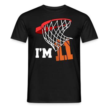 Ich Bin 11 Basketball 11. Geburtstag Basketballer - Männer T-Shirt - Schwarz - Vorne - AI Model Male 178 light (178cm)
