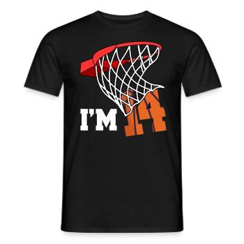 Ich Bin 14 Basketball 14. Geburtstag Basketballer - Männer T-Shirt - Schwarz - Vorne - AI Model Male 178 light (178cm)