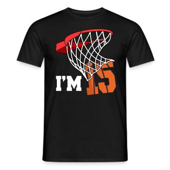 Ich Bin 15 Basketball 15. Geburtstag Basketballer - Männer T-Shirt - Schwarz - Vorne - AI Model Male 178 light (178cm)