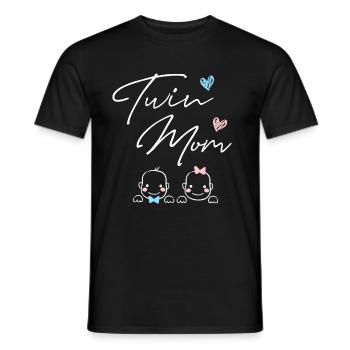 Schwanger mit Zwillingen Zwillings Mama - Männer T-Shirt - Schwarz - Vorne - AI Model Male 178 light (178cm)