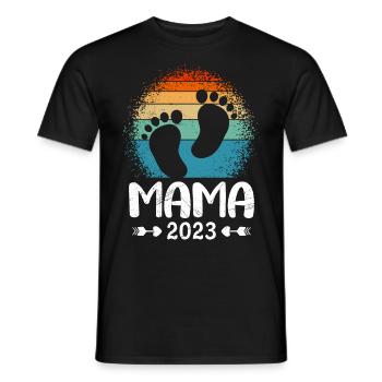 Mama 2023 Mutter schwanger werden Schwangerschaft - Männer T-Shirt - Schwarz - Vorne - AI Model Male 178 light (178cm)