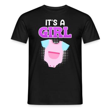Fille maman enceinte d’une fille maman - T-shirt homme - noir - Devant - AI Model Male 178 light (178cm)