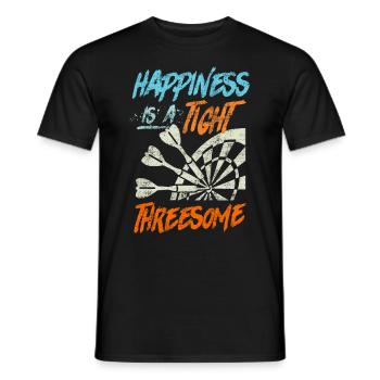 Le bonheur est un dicton serré thressome Dart - T-shirt homme - noir - Devant - AI Model Male 178 light (178cm)