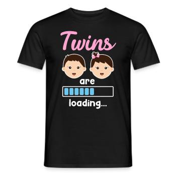 Twins pregnant with twins Young girls - Men's T-Shirt - black - Front - AI Model Male 178 light (178cm)