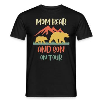 Mama Bear Kinder Tochter Sohn Familie on Tour - Männer T-Shirt - Schwarz - Vorne - AI Model Male 178 light (178cm)