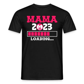 Maman 2023 Chargement de bébé Enceinte avec fille - T-shirt homme - noir - Devant - AI Model Male 178 light (178cm)