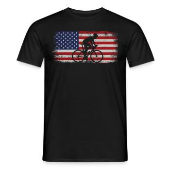 Funny Road Bike Riding Cycling Usa - Männer T-Shirt - Schwarz - Vorne - AI Model Male 178 light (178cm)