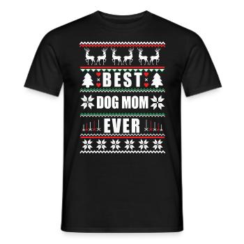 Drôle moche Noël Meilleur chien maman jamais - T-shirt homme - noir - Devant - AI Model Male 178 light (178cm)