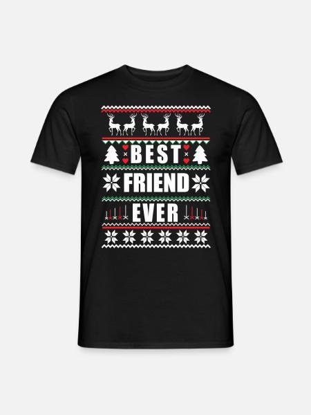 Funny Ugly Christmas Best Friend Ever - Männer T-Shirt - Schwarz