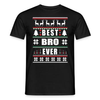 Funny Ugly Christmas Best Bro Ever - Männer T-Shirt - Schwarz - Vorne - AI Model Male 178 light (178cm)