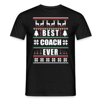 Drôle de Noël moche Meilleur entraîneur de tous les temps - T-shirt homme - noir - Devant - AI Model Male 178 light (178cm)