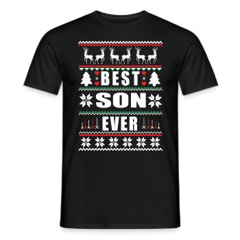 Funny Ugly Christmas Best Son Ever - Männer T-Shirt - Schwarz - Vorne - AI Model Male 178 light (178cm)