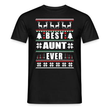 Funny Ugly Christmas Best Aunt Ever - Männer T-Shirt - Schwarz - Vorne - AI Model Male 178 light (178cm)