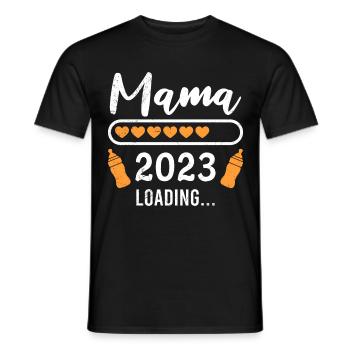 Maman 2023 chargement Maman Grossesse Maman - T-shirt homme - noir - Devant - AI Model Male 178 light (178cm)
