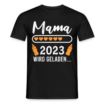 Mama 2023 loading Mutter Schwangerschaft Mama - Männer T-Shirt - Schwarz - Vorne - AI Model Male 178 light (178cm)