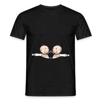 Mère Jumelles Frères et sœurs Jeunes filles Maman - T-shirt homme - noir - Devant - AI Model Male 178 light (178cm)