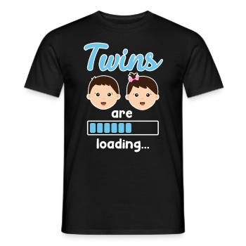 Twins Pregnant With Twins Young Girl - Men's T-Shirt - black - Front - AI Model Male 178 light (178cm)
