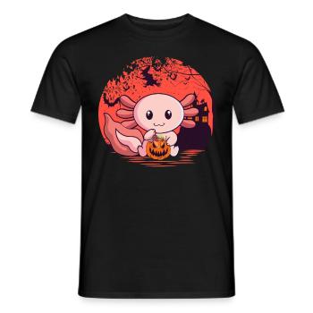 Effrayant Axolotl Tail Lurch Citrouille Halloween - T-shirt homme - noir - Devant - AI Model Male 178 light (178cm)