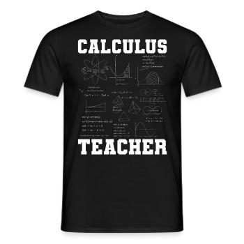 Funny calculus-teacher-mathematics-joke-fun-math - Men's T-Shirt - black - Front - AI Model Male 178 light (178cm)